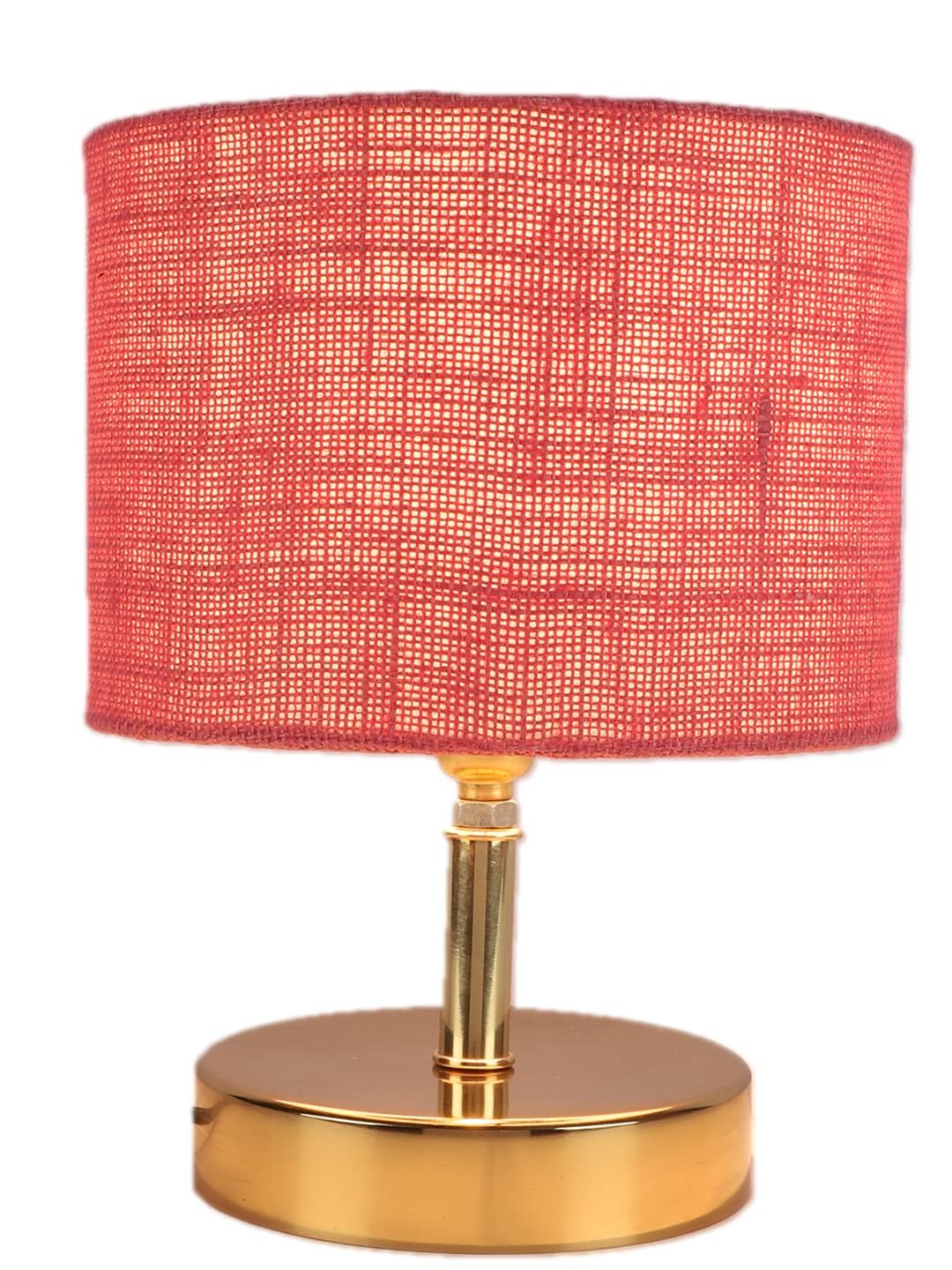 Metal Table lamp with Pink Jute Shade