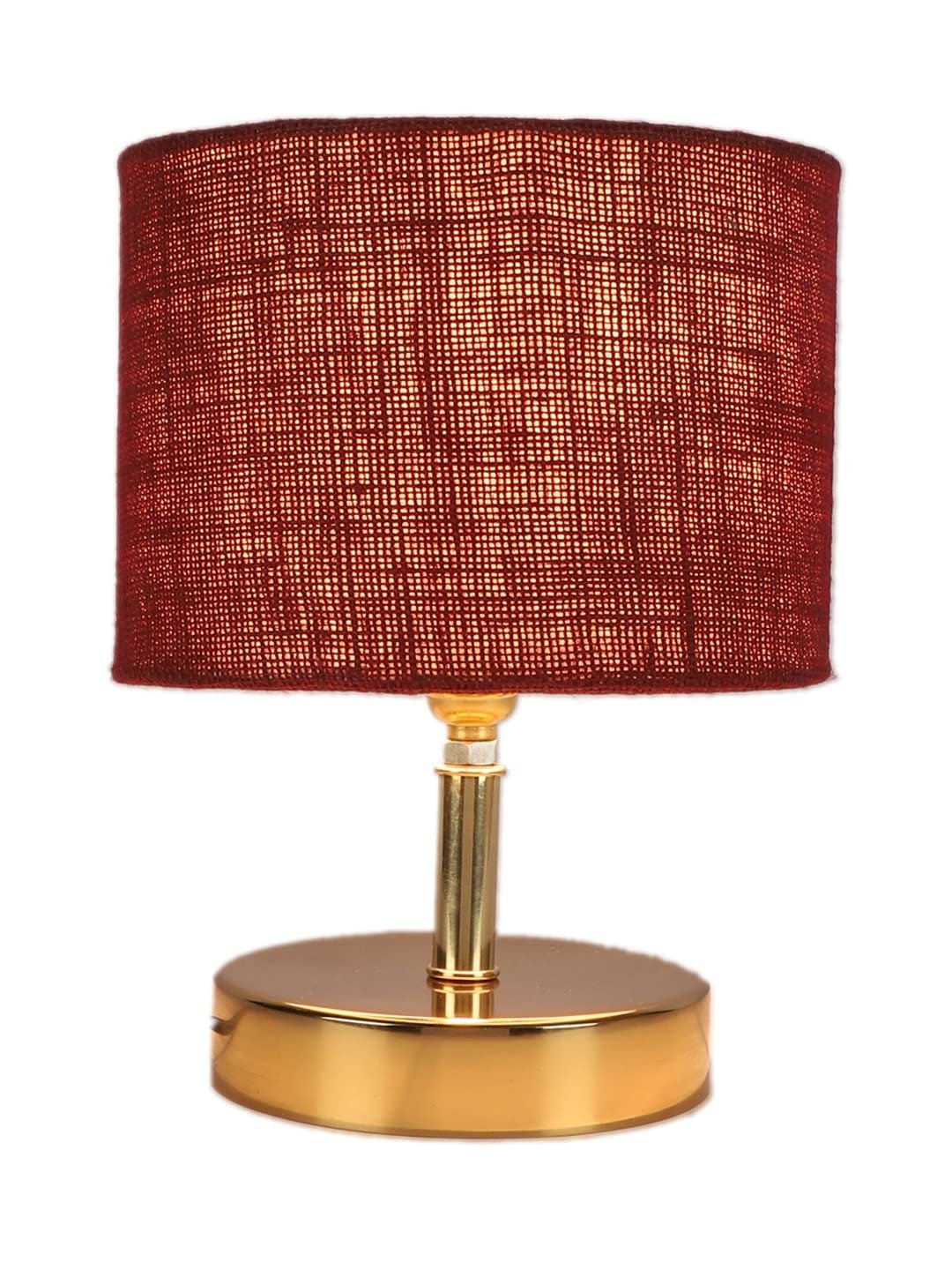 Metal Table lamp with Maroon Jute Shade