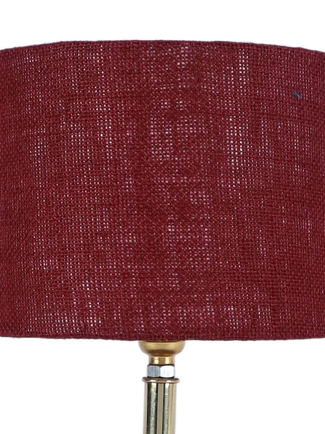 Metal Table lamp with Maroon Jute Shade