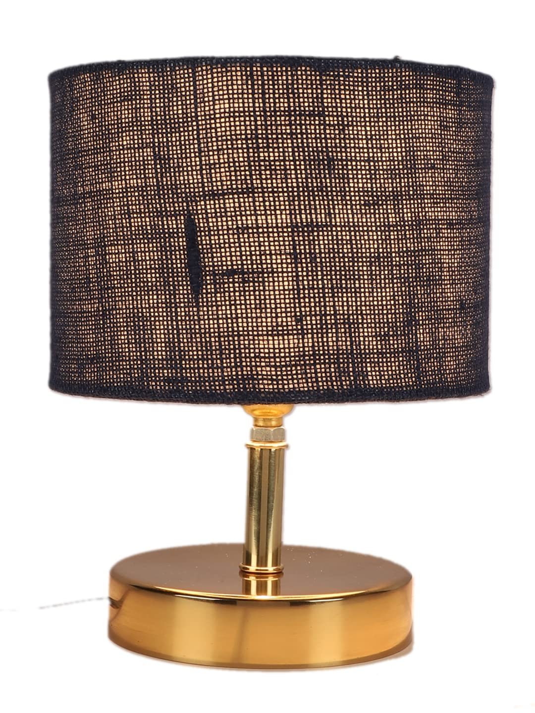 Metal Table lamp with Blue Jute Shade