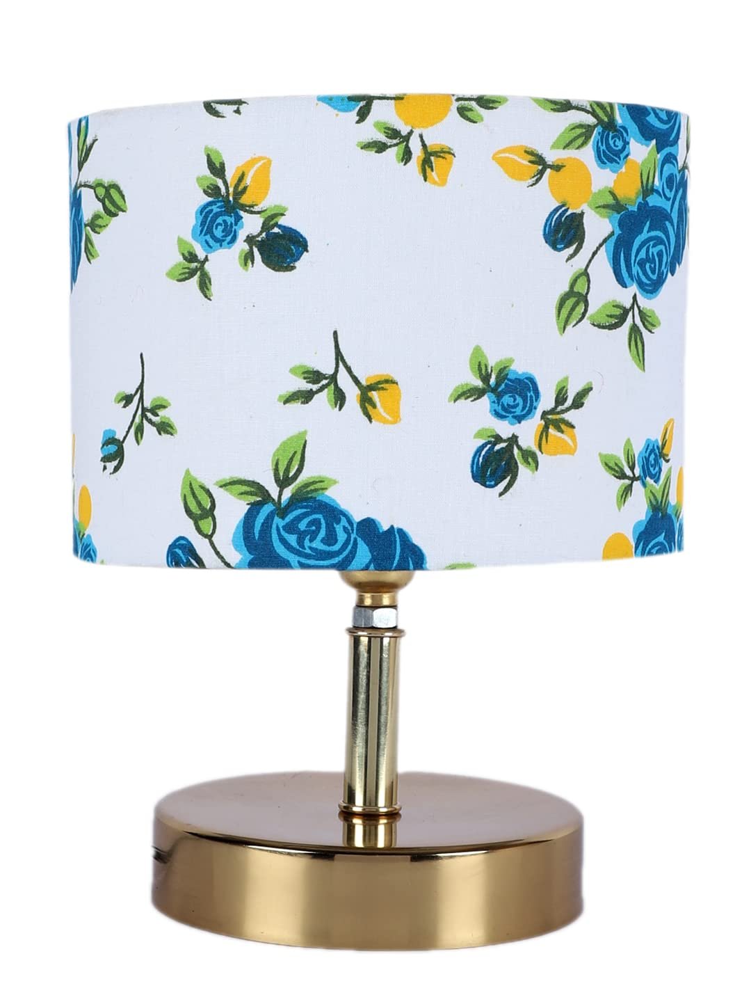 Metal Table lamp with Multicolor Cotton Shade