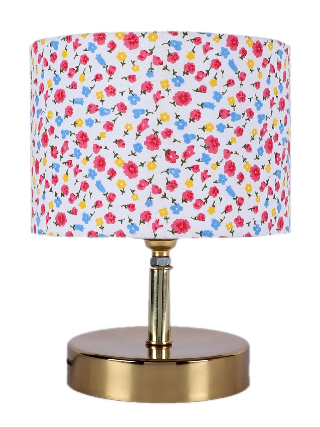 Metal Table lamp with Multicolor Cotton Shade