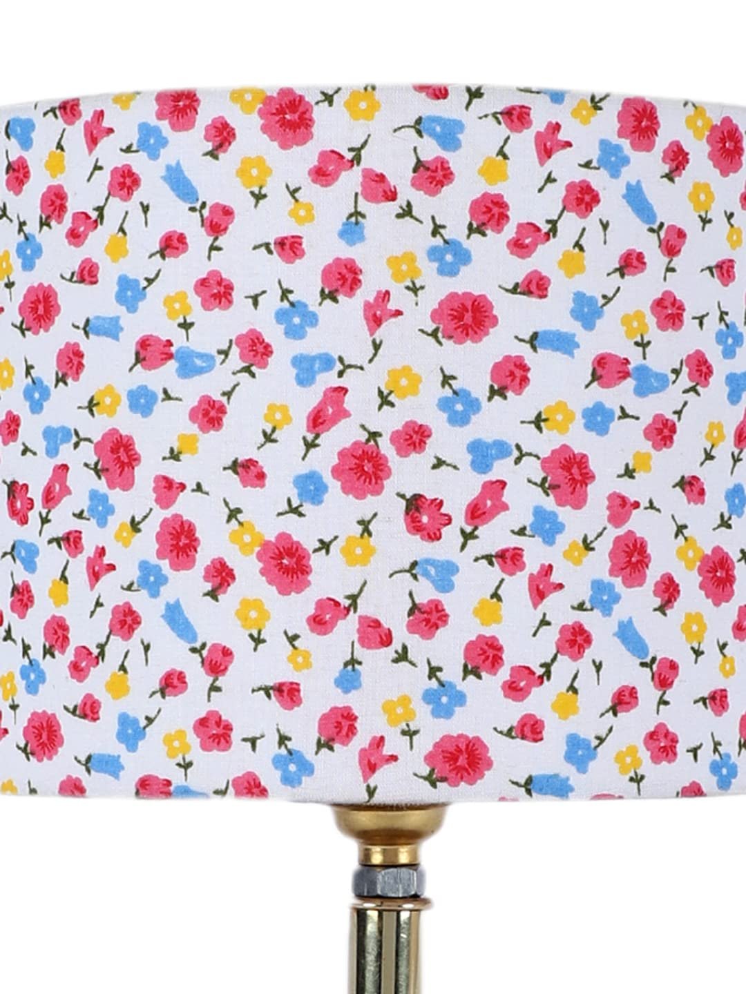 Metal Table lamp with Multicolor Cotton Shade
