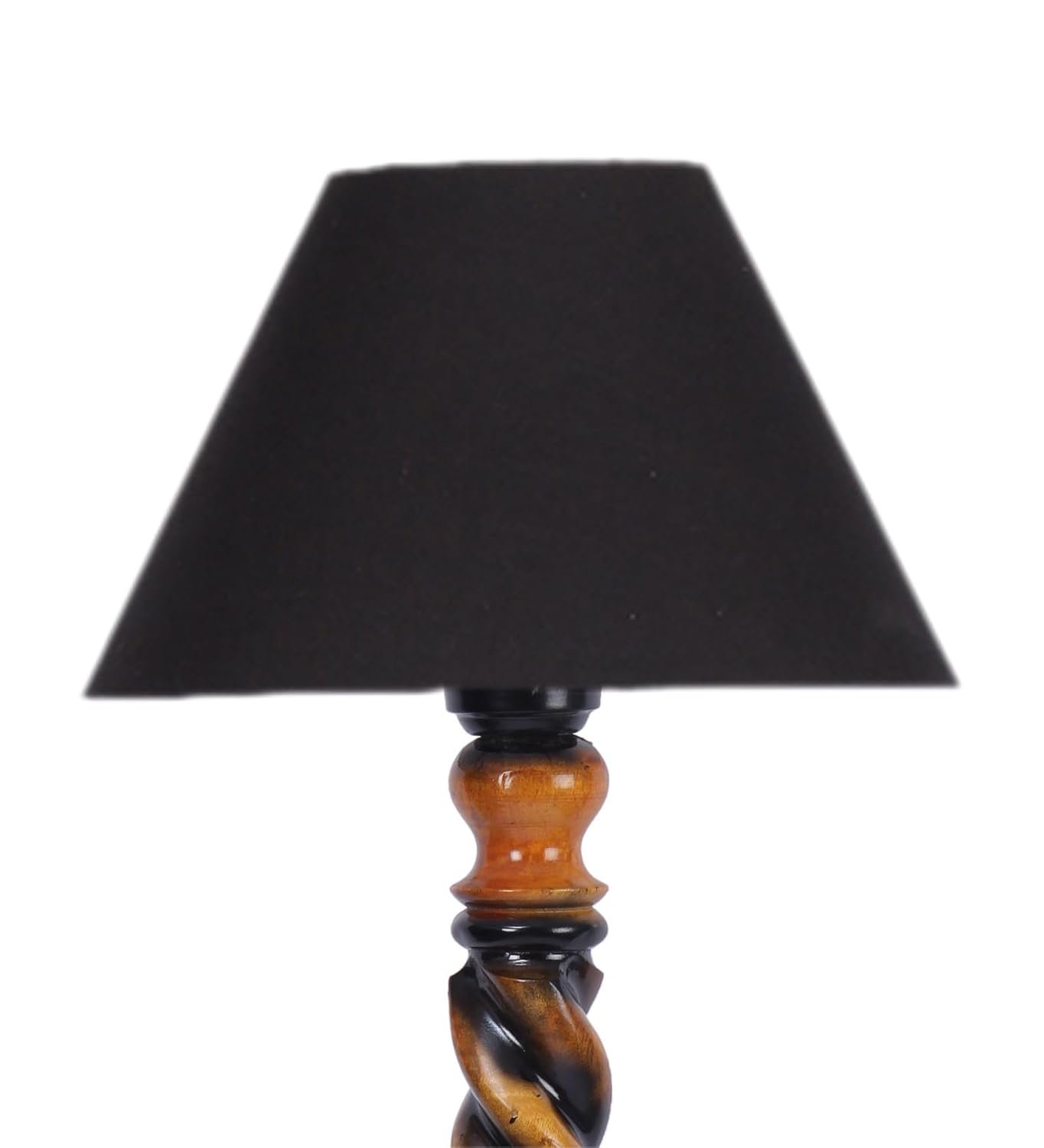 Black Cotton Conical Wooden Floor Lamp -21 (14x55.75inches) -Closed Snake