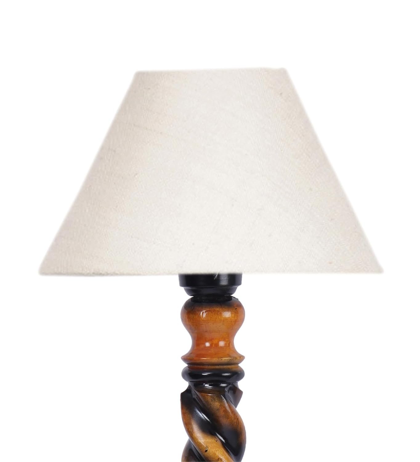White Jute Conical Wooden Floor Lamp -28-(14x55.75inches) -Closed Snake