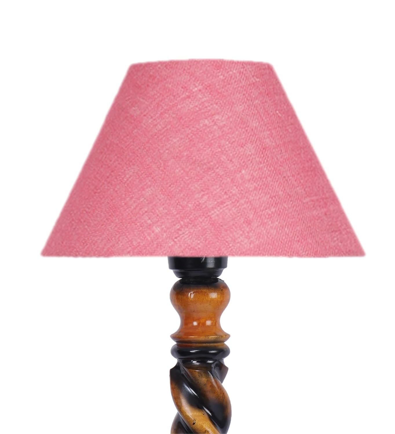 Pink Jute Conical Wooden Floor Lamp -29-(14x55.75inches) -Closed Snake