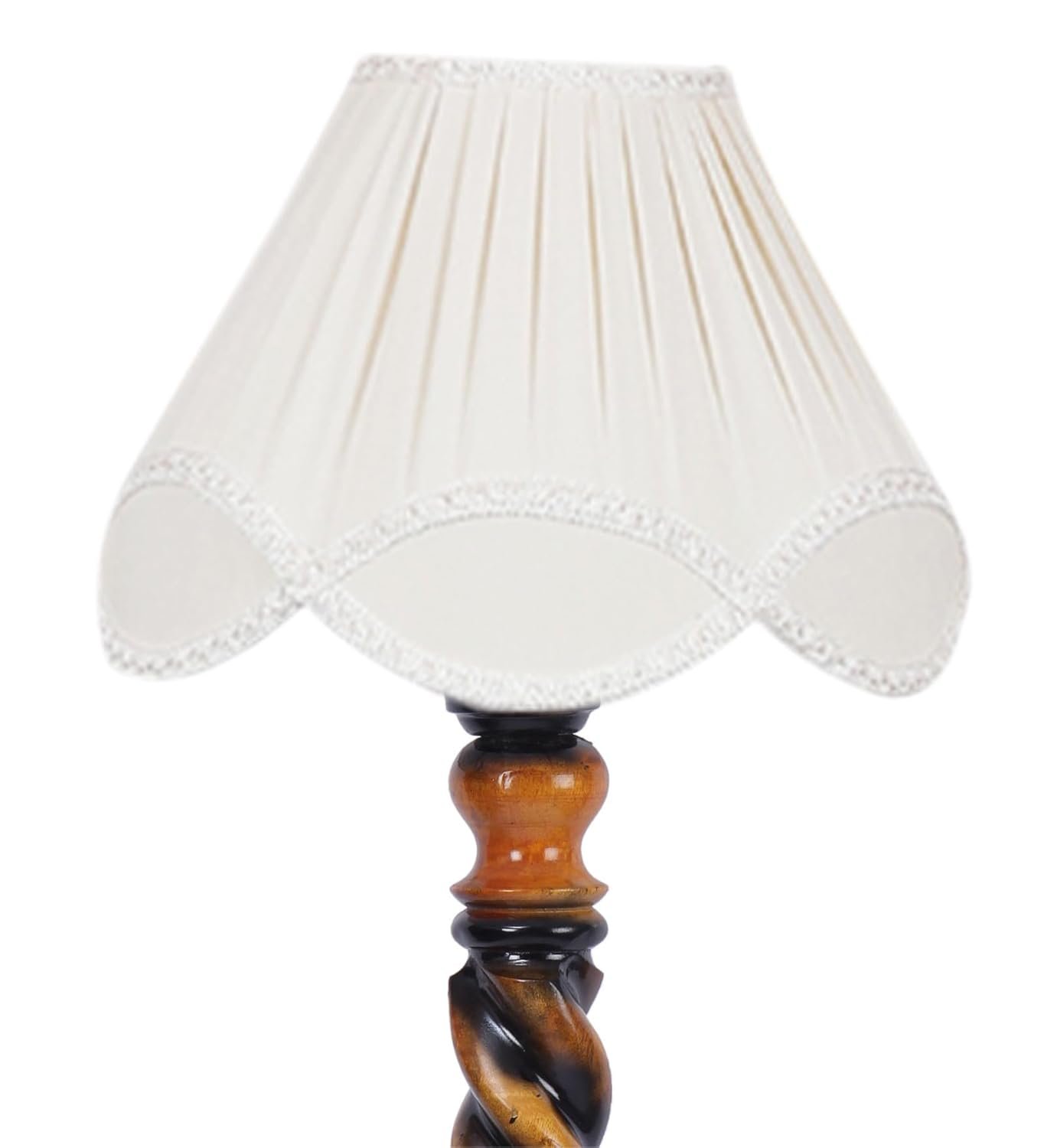 Vintage Cotton Shade Wood Floor Lamp -41-(12x54.8inches)-Closed Snake