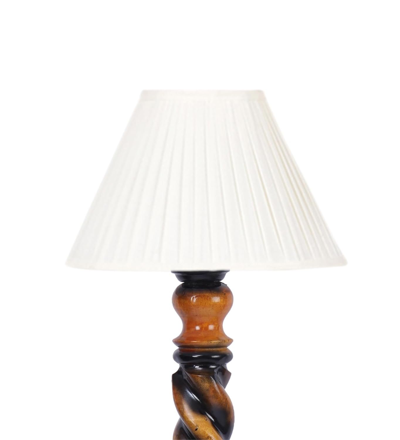 Cotton Straight Pleated Wooden Floor Lamp -42-(12x54.8inches)-Closed Snake