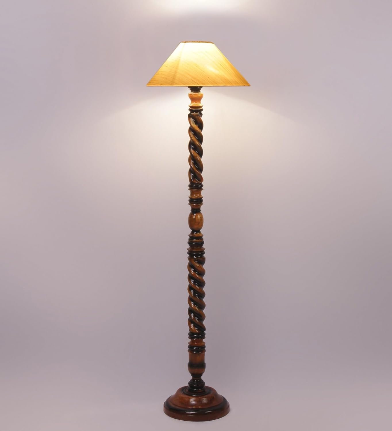 Off-White Cotton Coolie Floor Lamp -46(13x53.75inches)-Closed Snake
