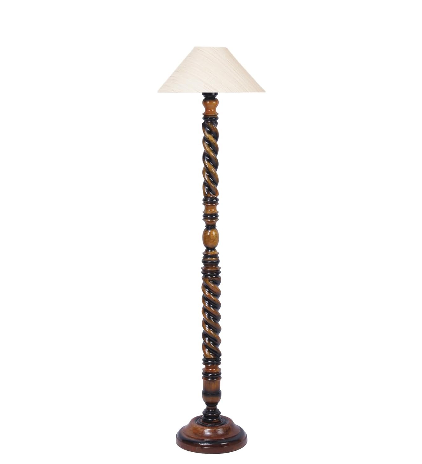 Off-White Cotton Coolie Floor Lamp -46(13x53.75inches)-Closed Snake