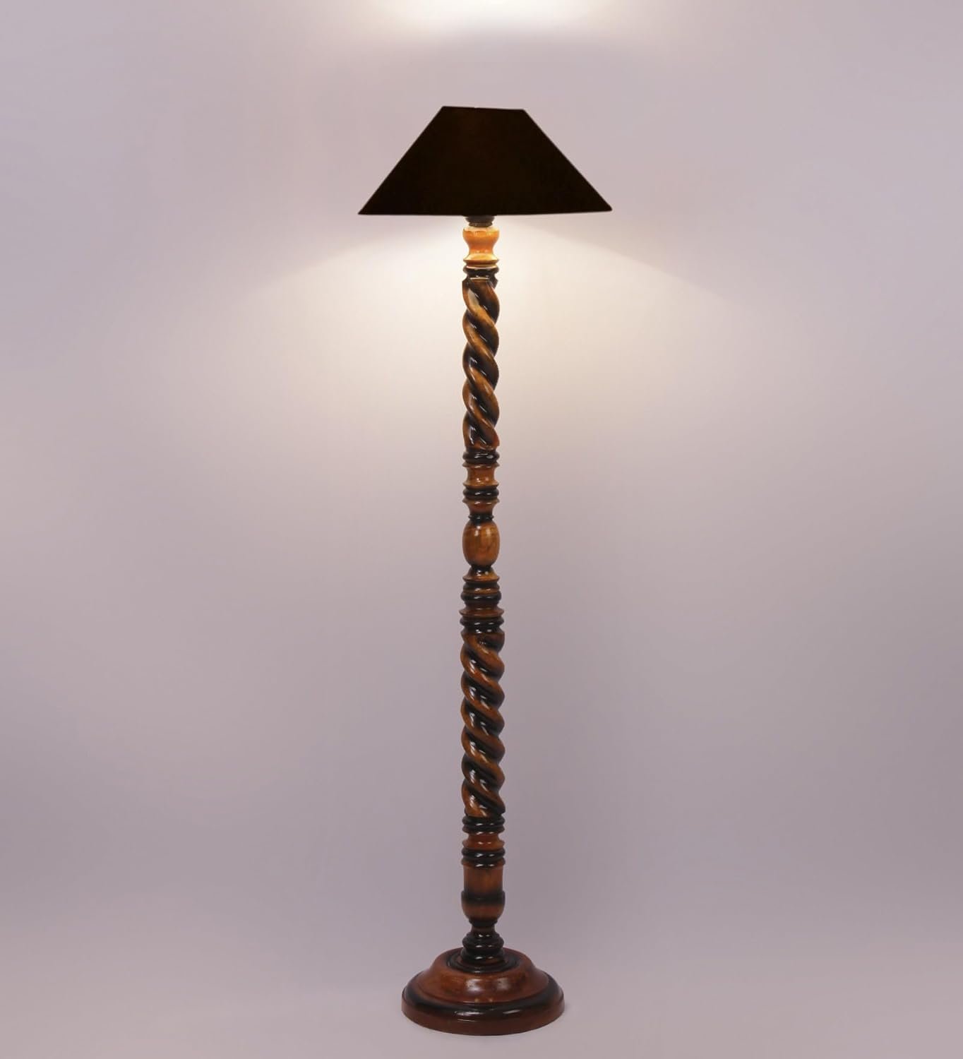 Black Cotton Coolie Floor Lamp -48(13x53.75 inches)-Closed Snake