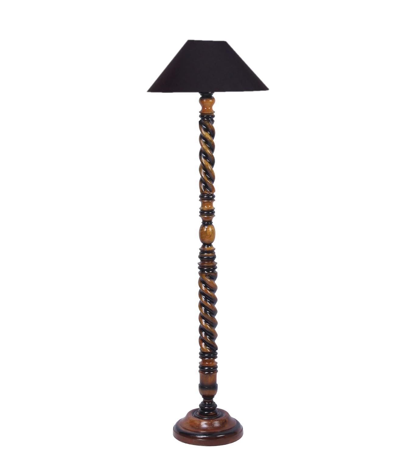 Black Cotton Coolie Floor Lamp -48(13x53.75 inches)-Closed Snake