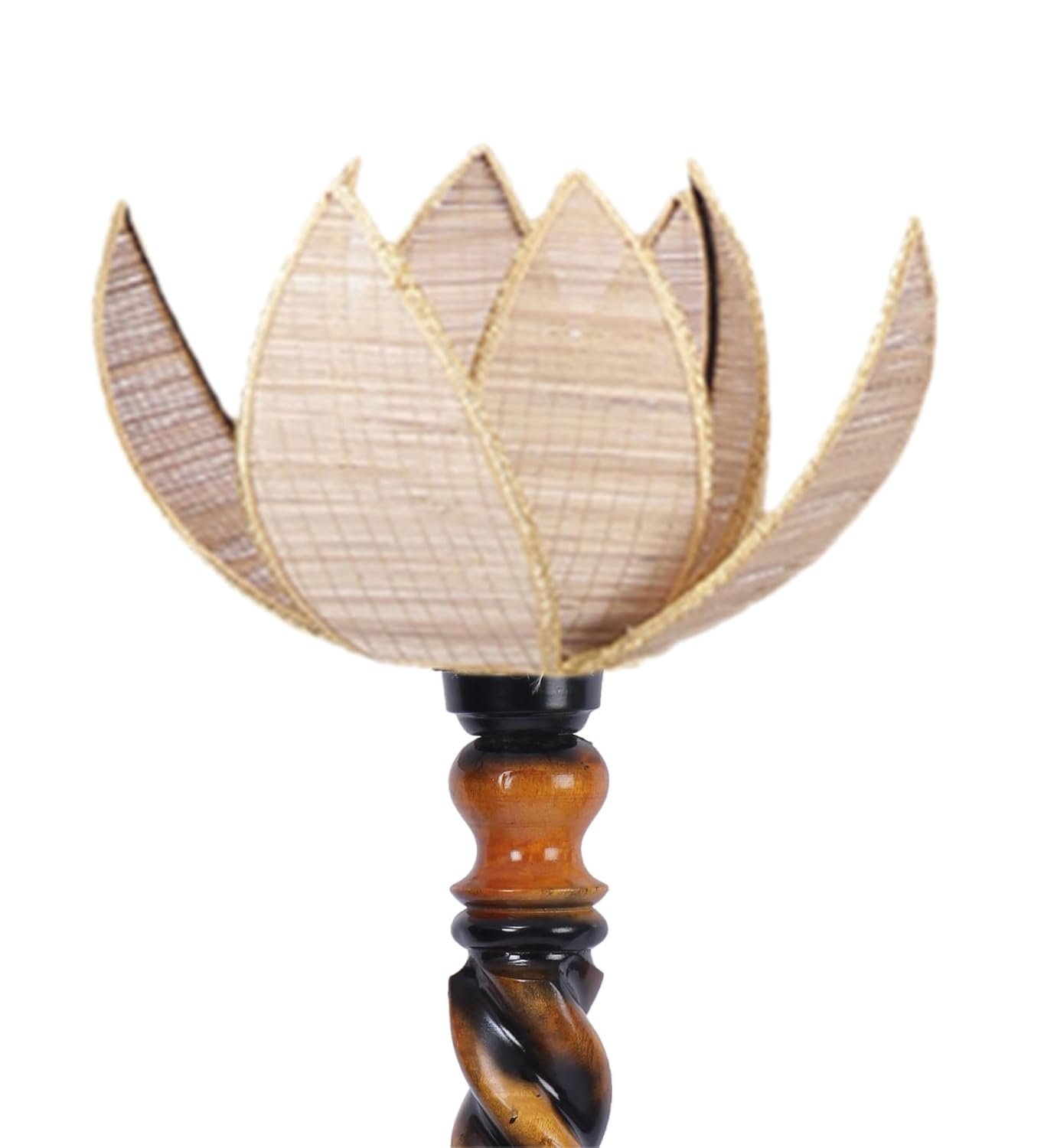 Beige Bamboo Rose Wooden Floor lamp -54(12x56 Inches)-Closed Snake