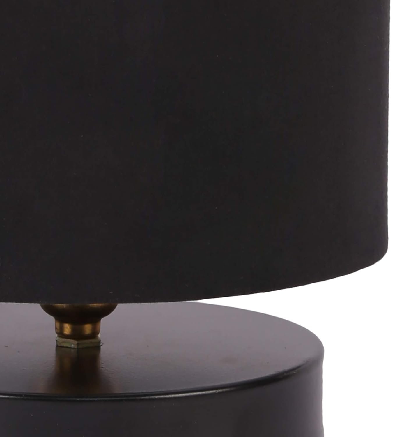 Black Cotton Shade Lamp with Black Wood Base for Decoration/Office/Home/Gifting/Study for Office/Home/Gifting -(7x7x7) Inches -