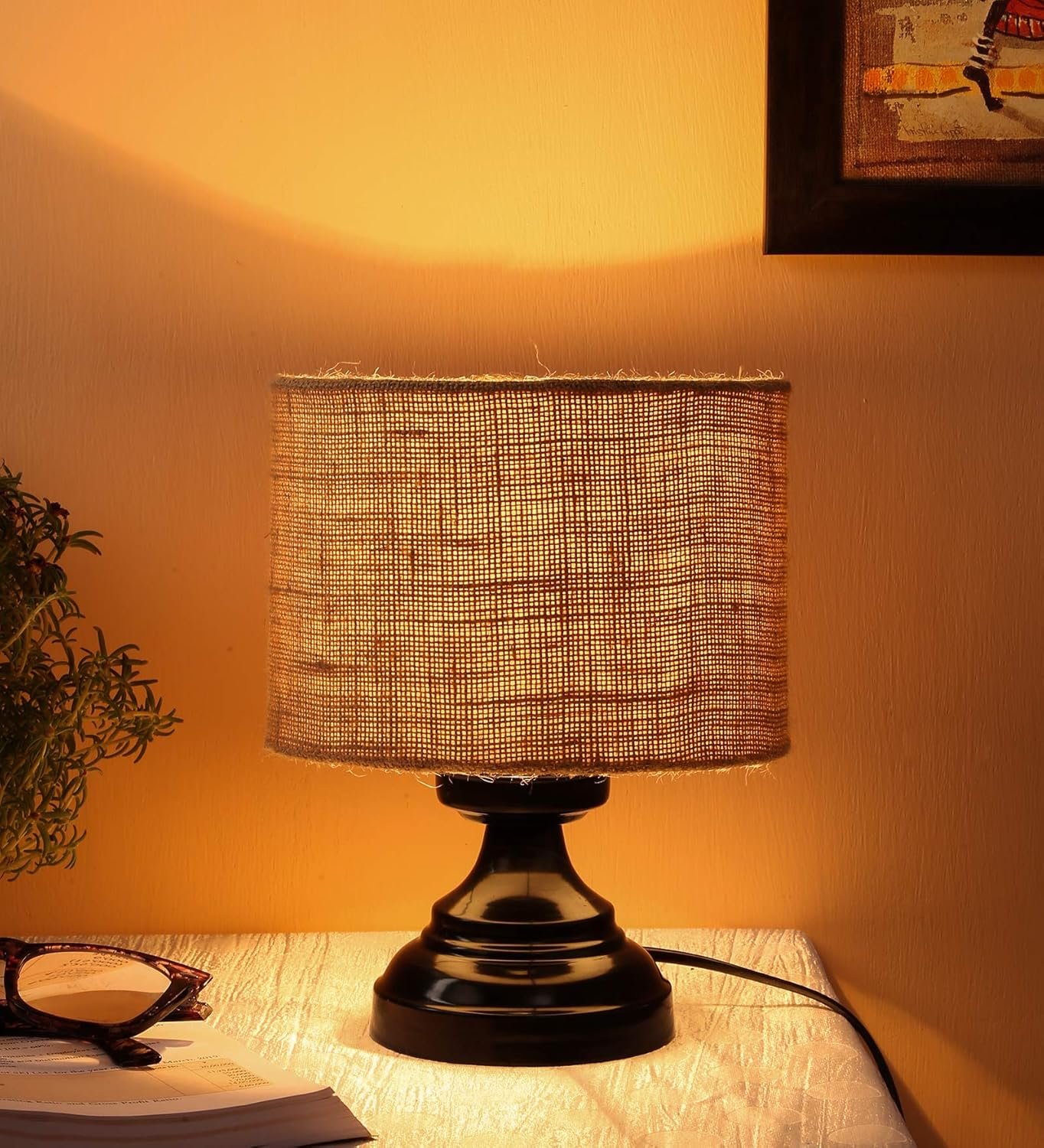 Jute Table Lamp (Beige)