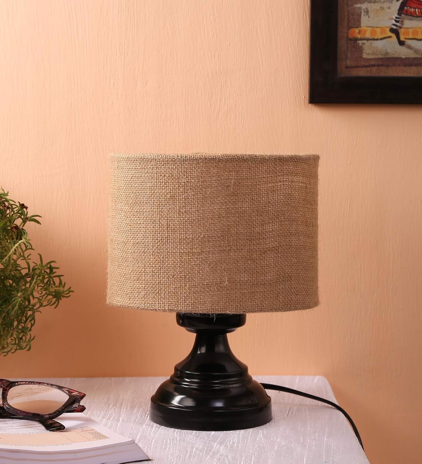 Jute Table Lamp (Beige)