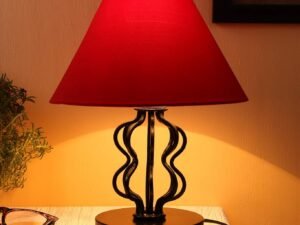 Cotton Red Fashionable/Decorative Iron Table Lamp (Red, Cotton)