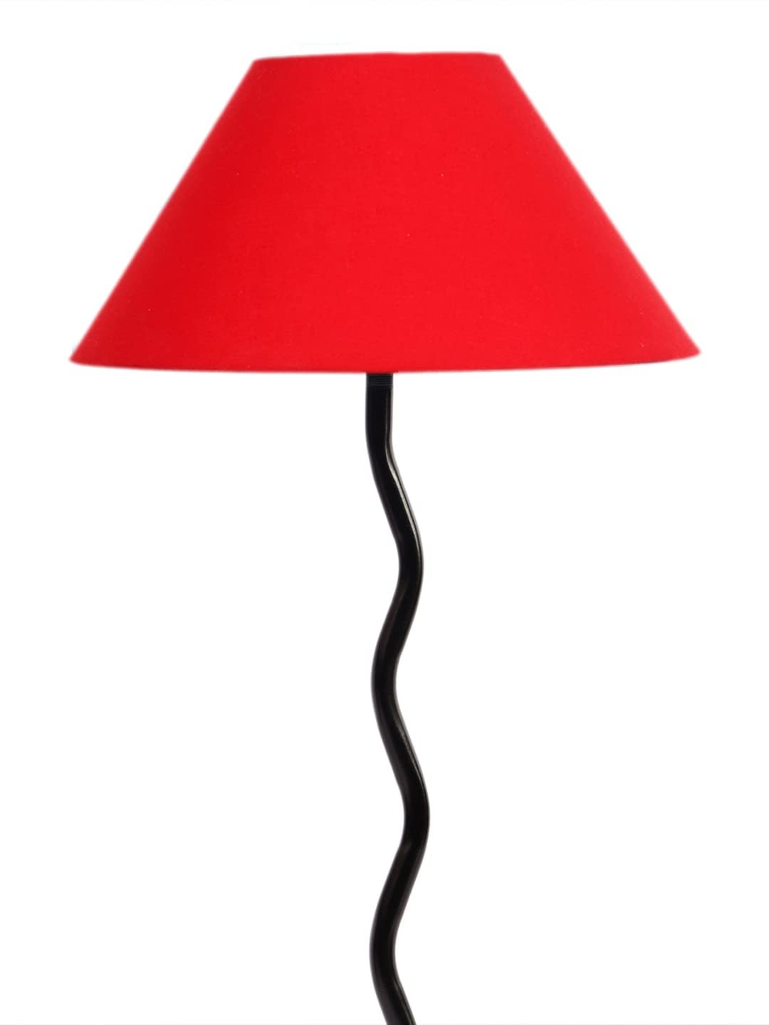 Red Cotton Zig zag Table lamp with Iron Base (AE03)