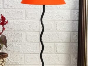 Orange Cotton Zig zag Table lamp with Iron Base (AE04)