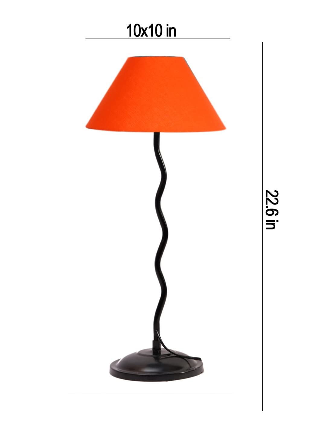 Orange Cotton Zig zag Table lamp with Iron Base (AE04)
