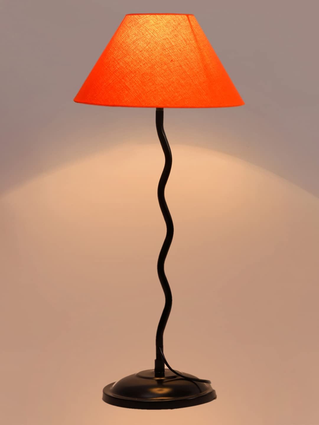 Orange Cotton Zig zag Table lamp with Iron Base (AE04)