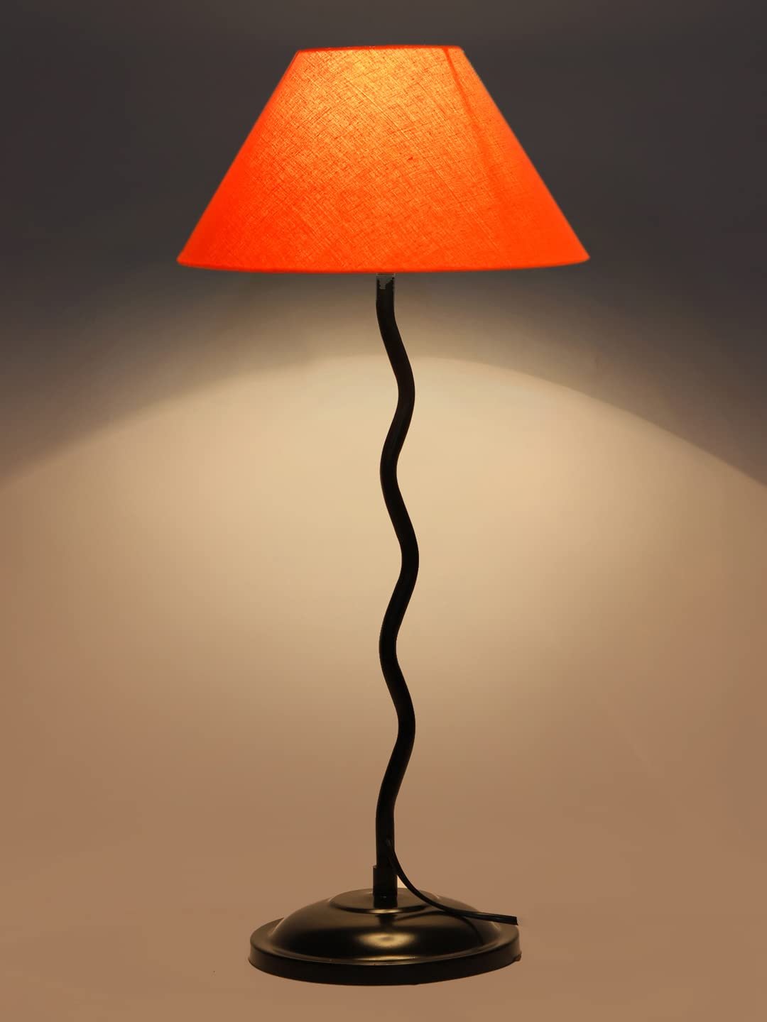 Orange Cotton Zig zag Table lamp with Iron Base (AE04)