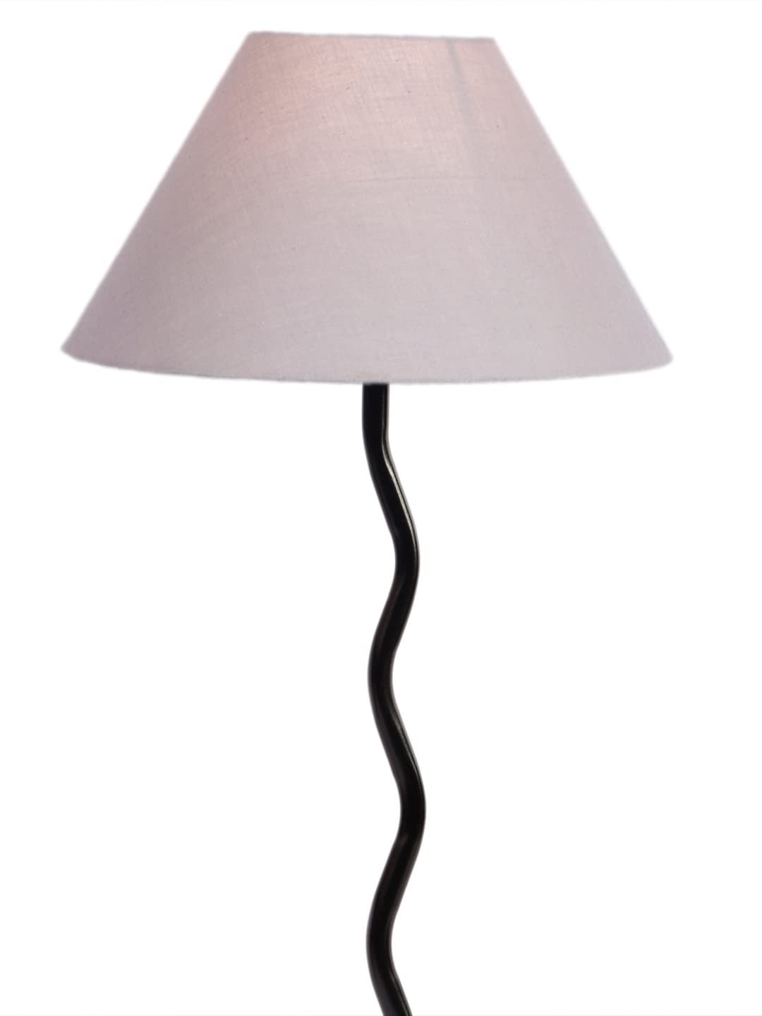 Grey Cotton Zig zag Table lamp with Iron Base (AE06)