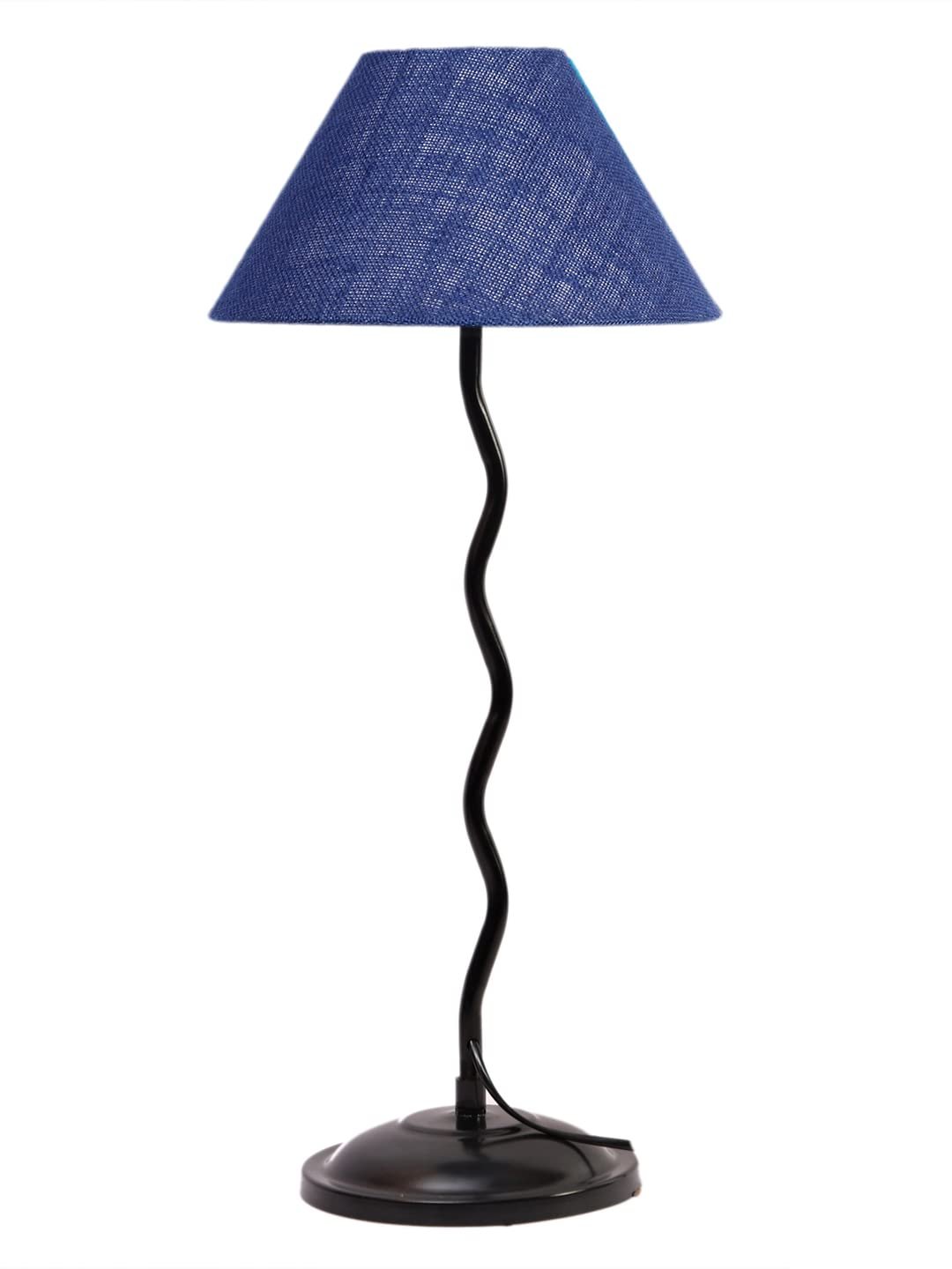 Blue Jute Zig zag Table lamp with Iron Base (AE11)