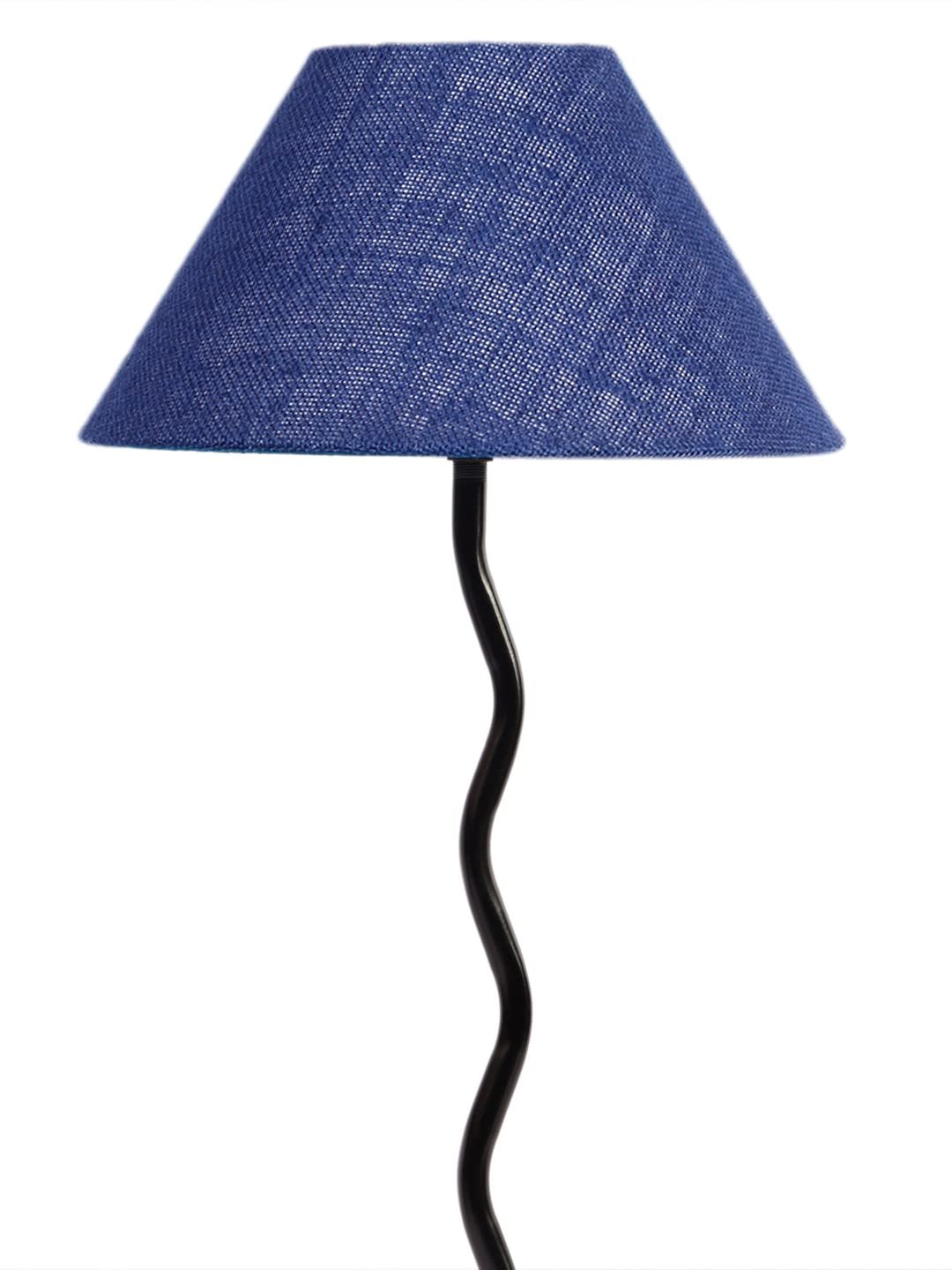 Blue Jute Zig zag Table lamp with Iron Base (AE11)