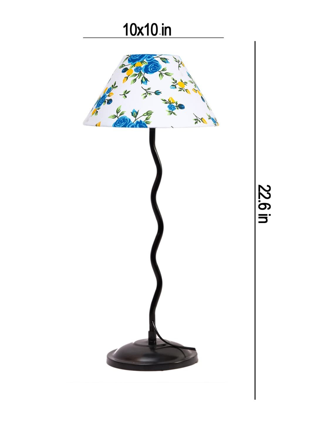 Printed Cotton Zig zag Table lamp with Iron Base (AE12)