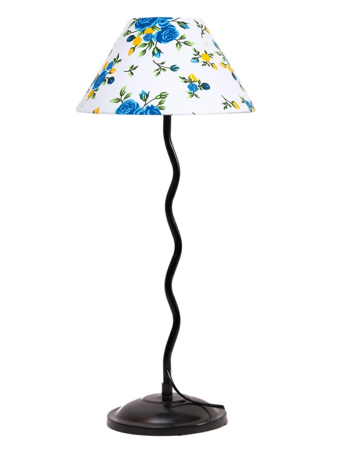 Printed Cotton Zig zag Table lamp with Iron Base (AE12)