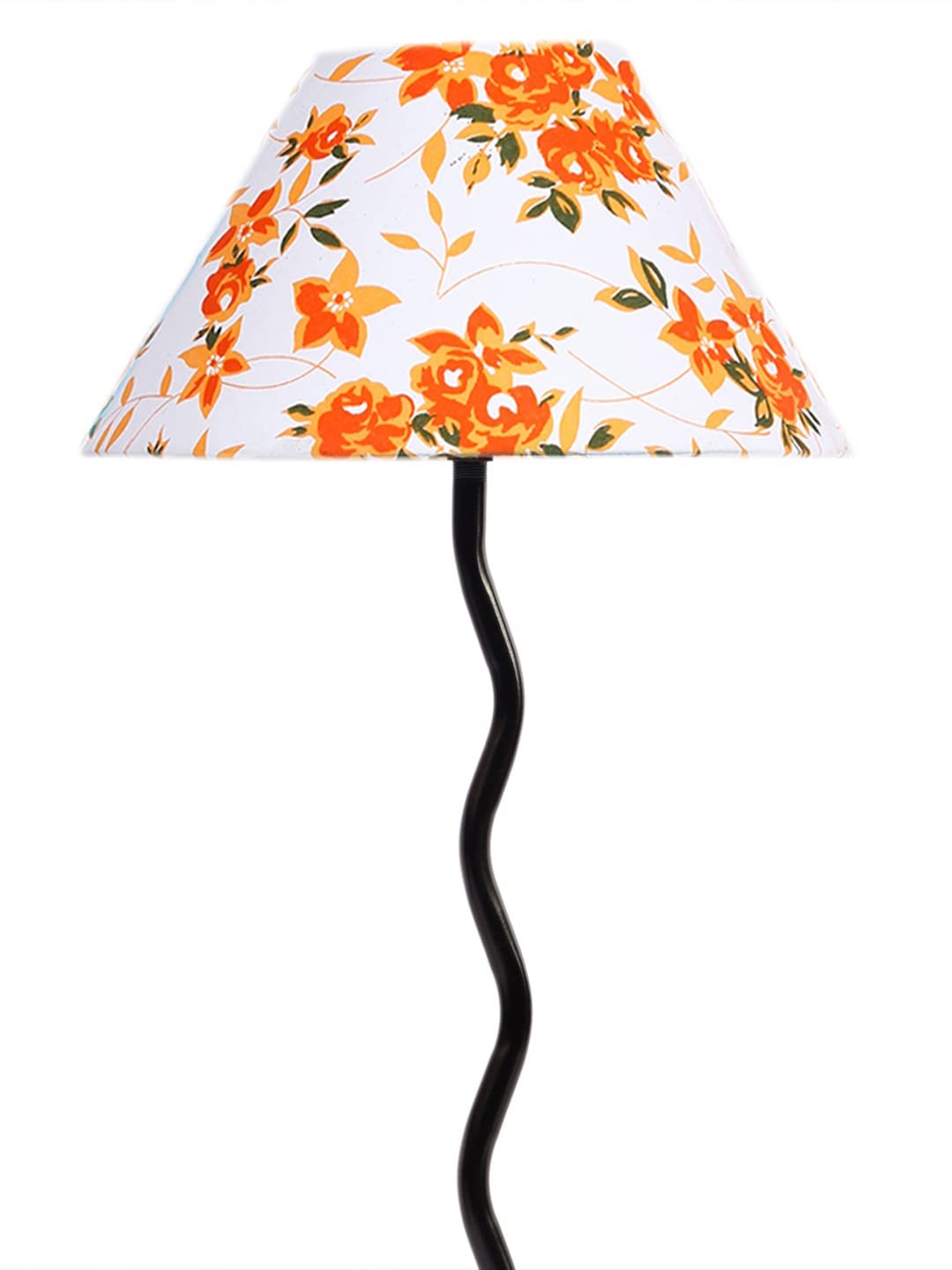 Printed Cotton Zig zag Table lamp with Iron Base (AE13)