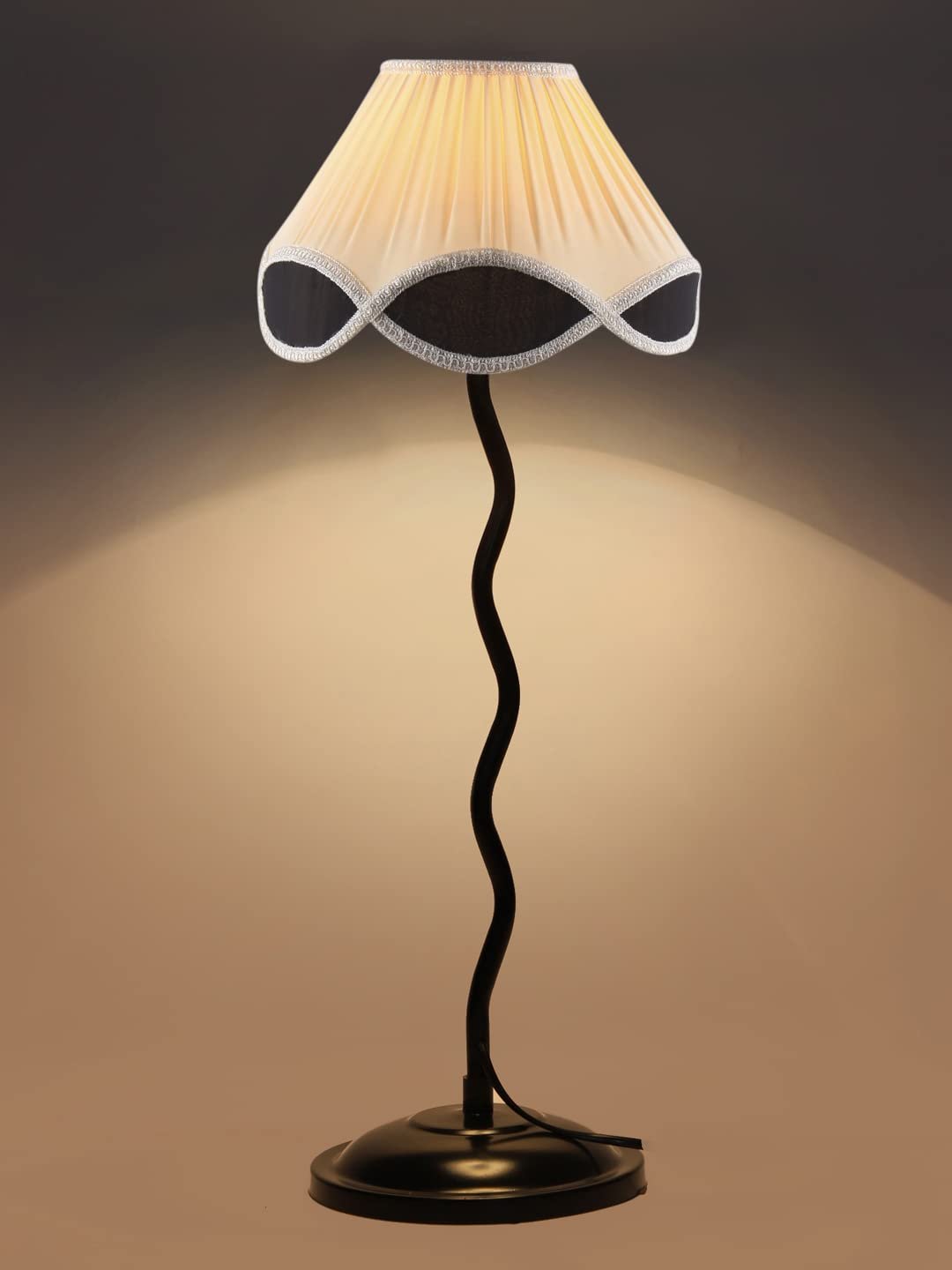 Vintage Multi Cotton Zig Zag Table lamp with Iron Base (AE18)