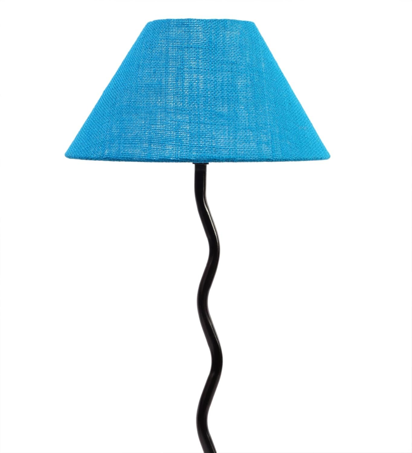 Turquoise Jute Zig Zag Table lamp with Iron Base (AE19)