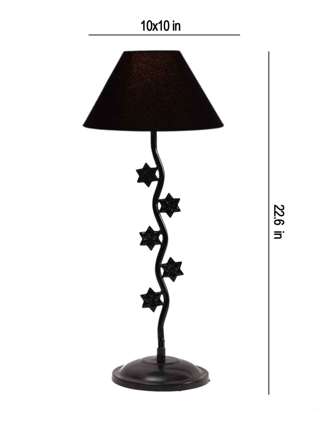 Black Cotton Zig zag Star Table lamp with Iron Base (AE21)