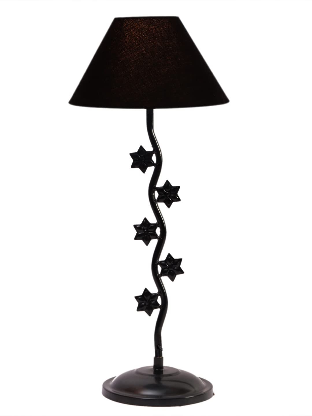 Black Cotton Zig zag Star Table lamp with Iron Base (AE21)