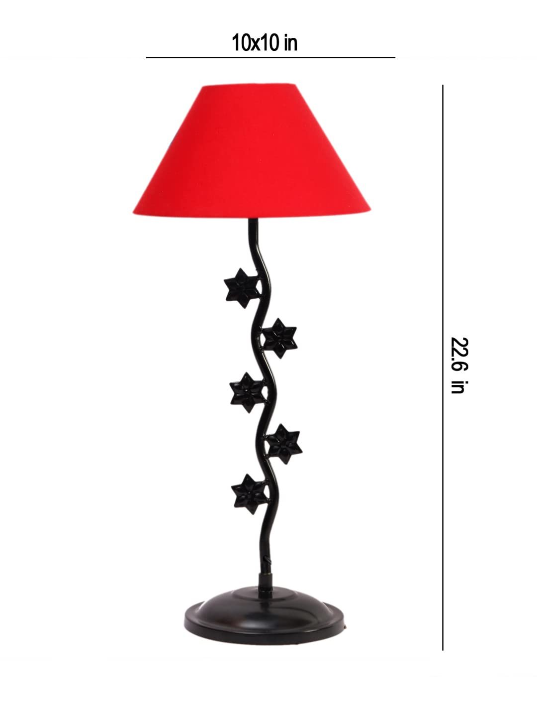 Red Cotton Zig zag Star Table lamp with Iron Base (AE22)