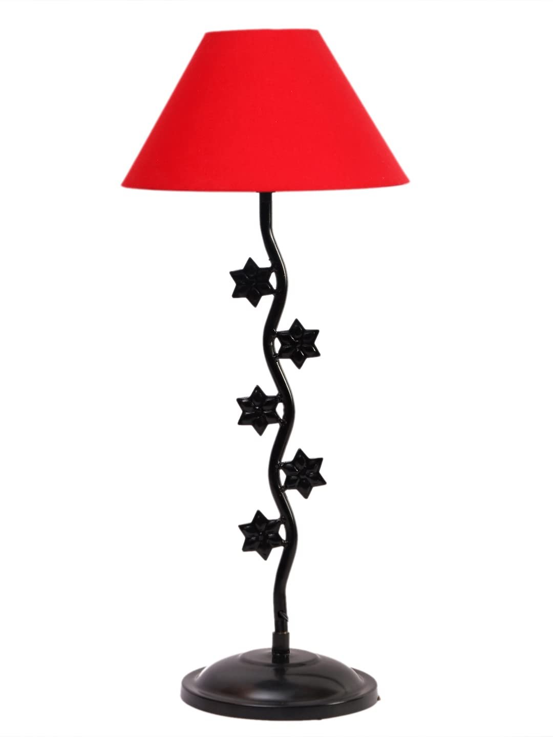 Red Cotton Zig zag Star Table lamp with Iron Base (AE22)