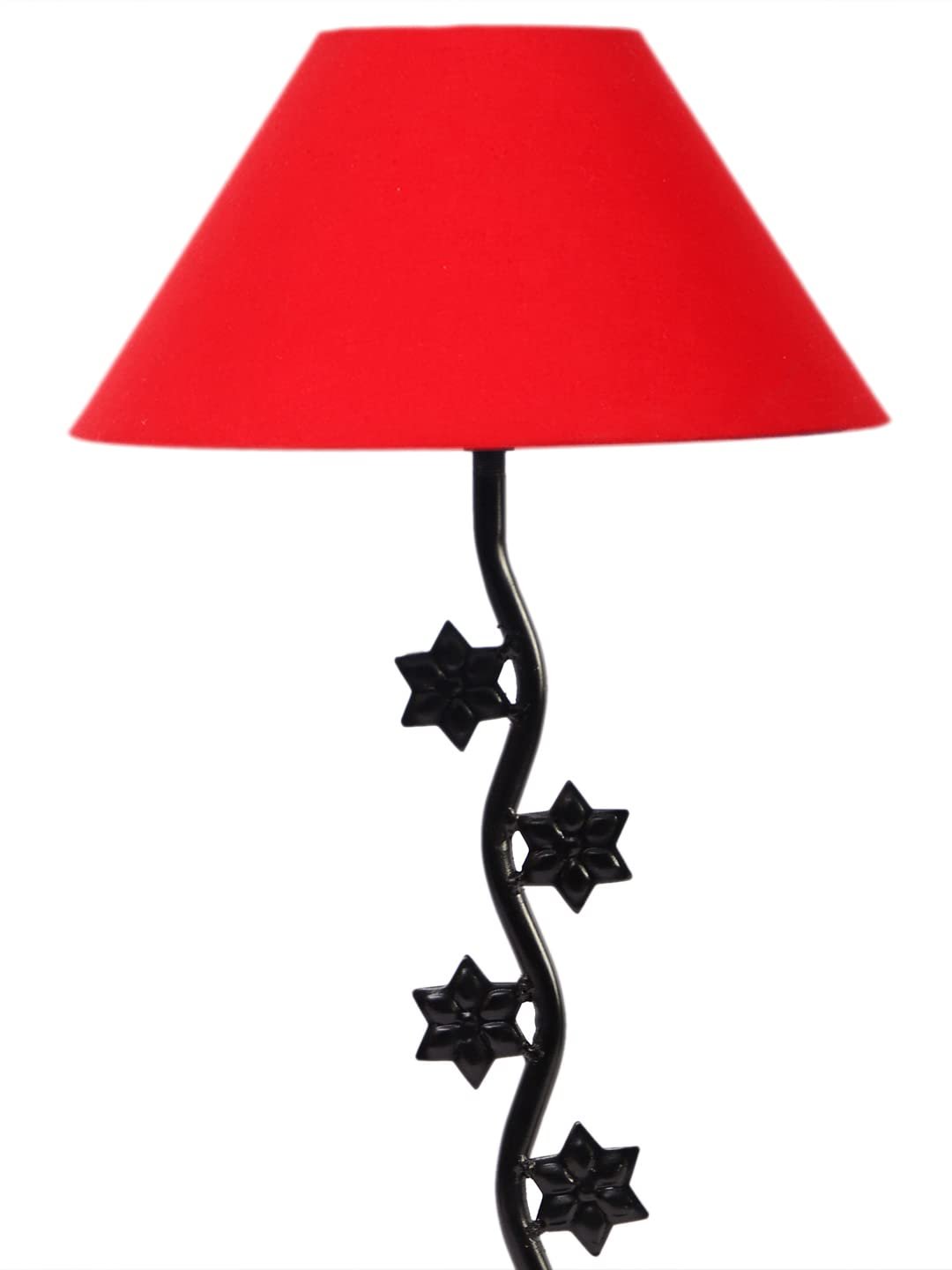 Red Cotton Zig zag Star Table lamp with Iron Base (AE22)