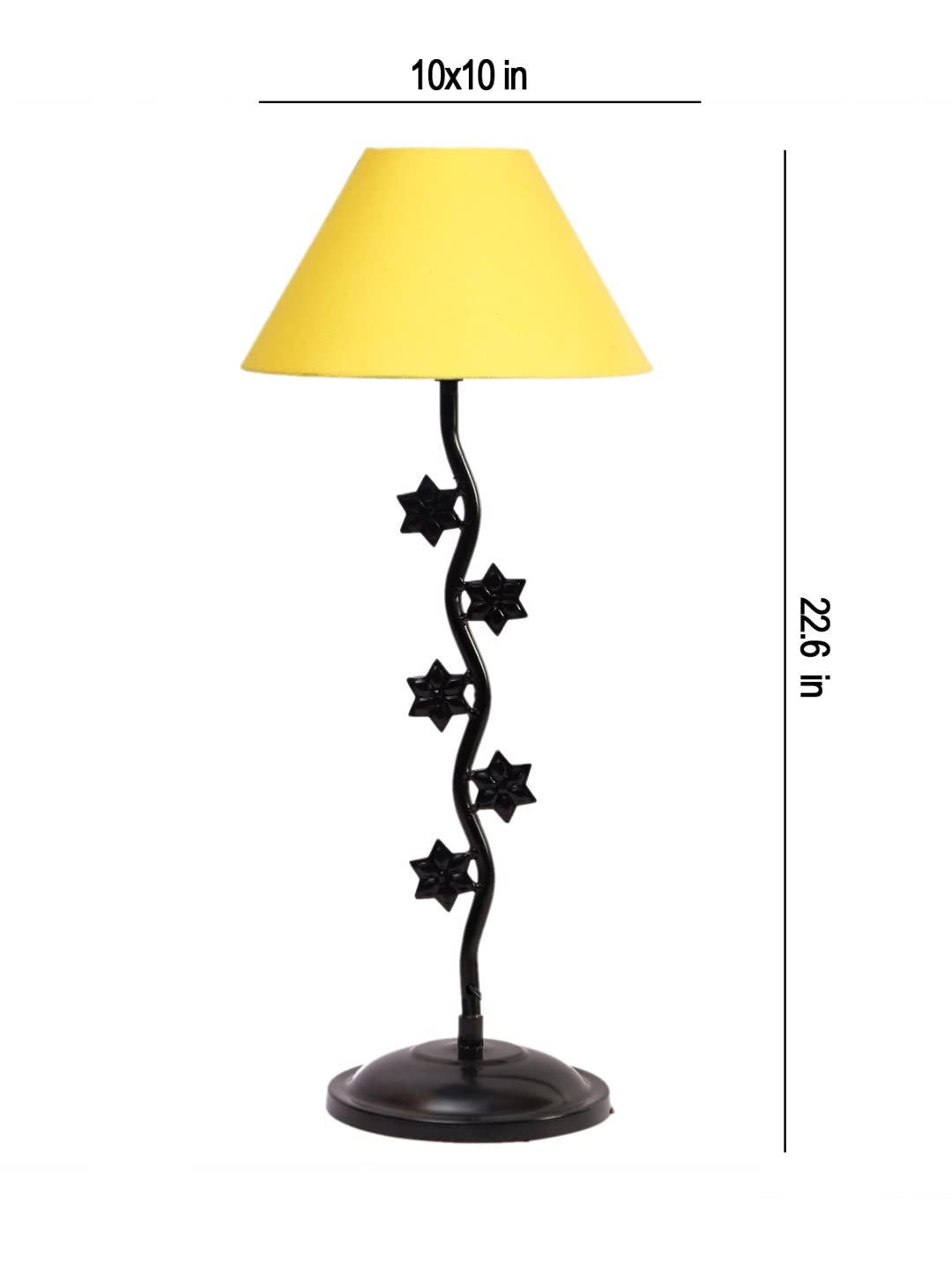 Yellow Cotton Zig zag Star Table lamp with Iron Base (AE24)