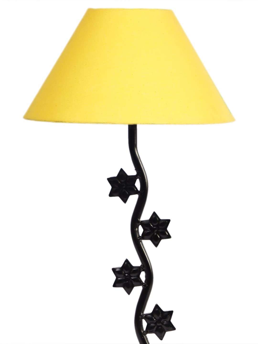 Yellow Cotton Zig zag Star Table lamp with Iron Base (AE24)