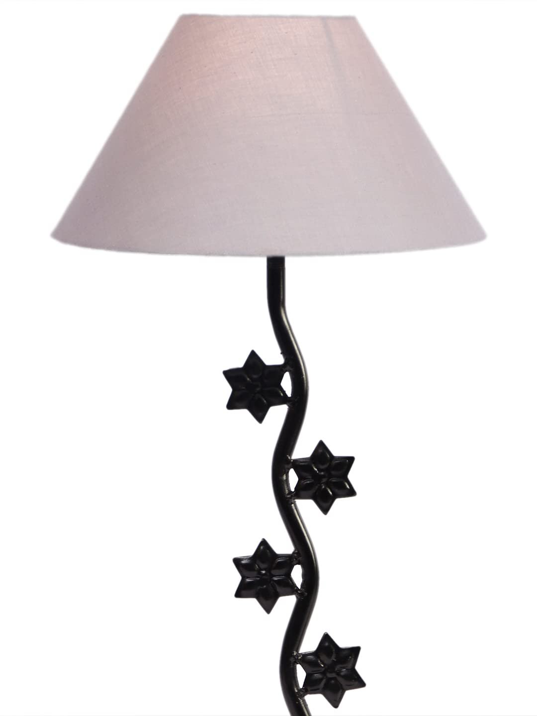 Grey Cotton Zig zag Star Table lamp with Iron Base (AE25)