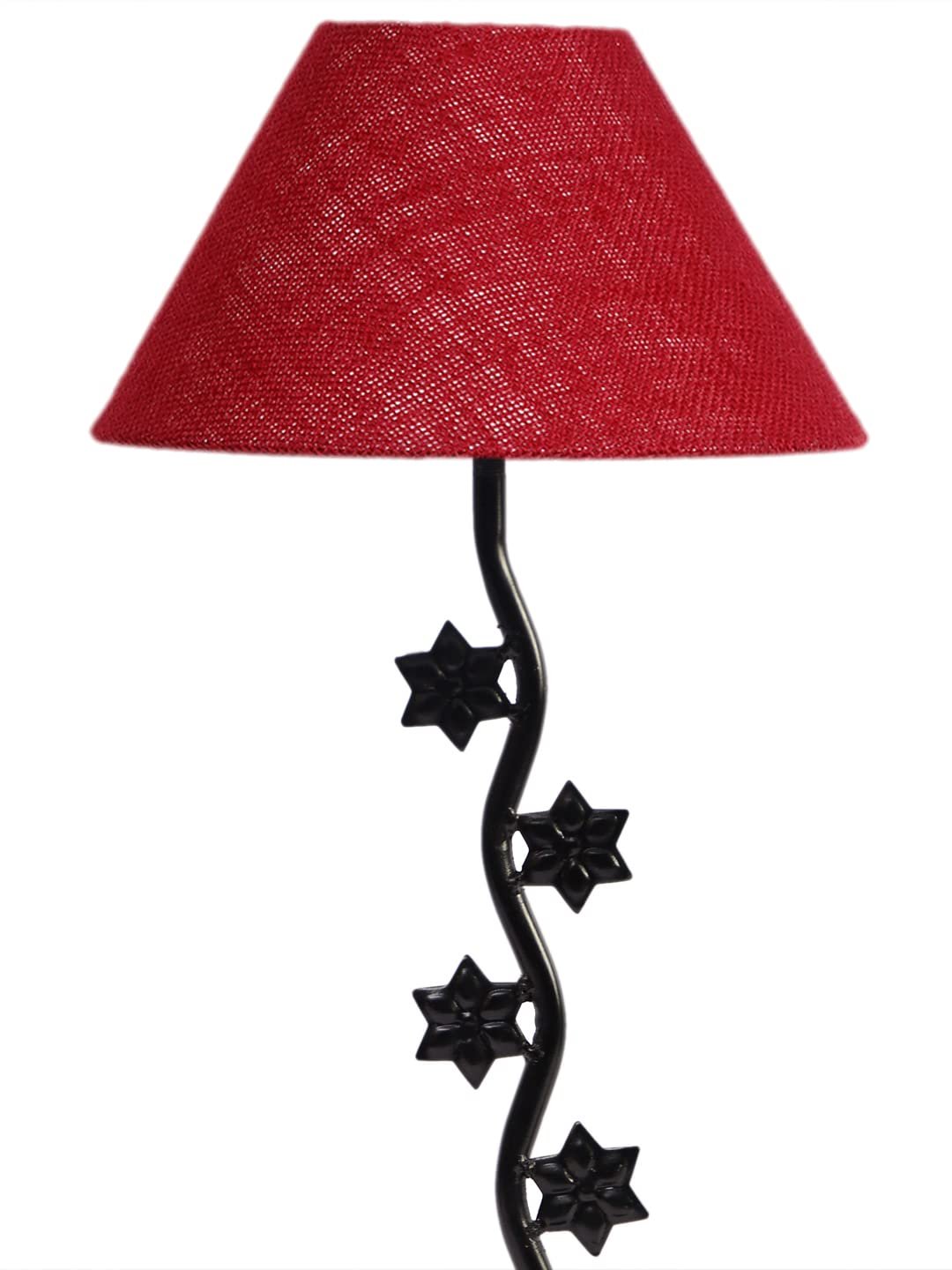 Maroon Jute Zig zag Star Table lamp with Iron Base (AE29)