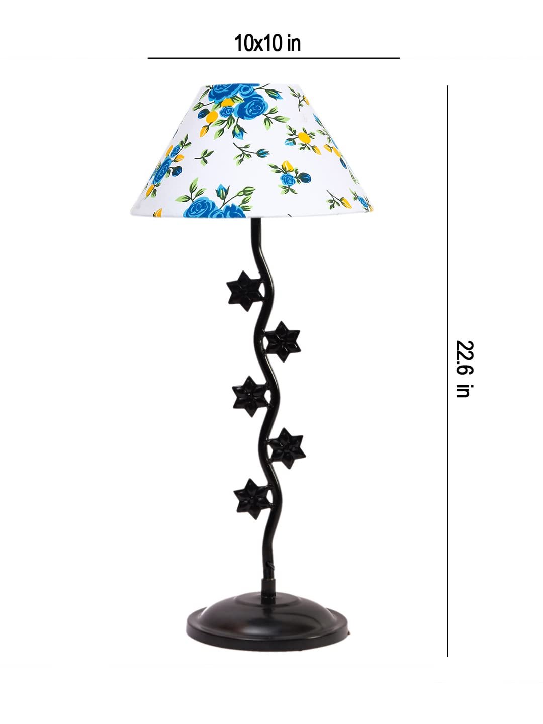 Printed Cotton Zig zag Star Table lamp with Iron Base (AE31)