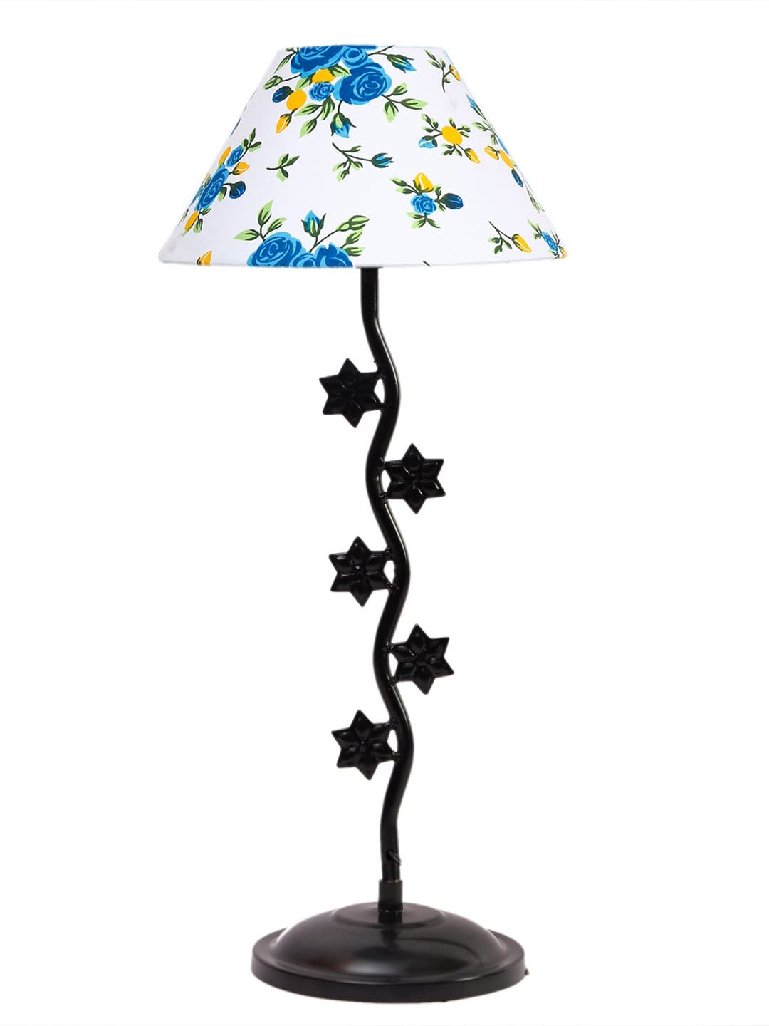 Printed Cotton Zig zag Star Table lamp with Iron Base (AE31)