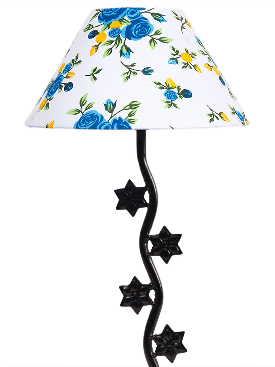 Printed Cotton Zig zag Star Table lamp with Iron Base (AE31)