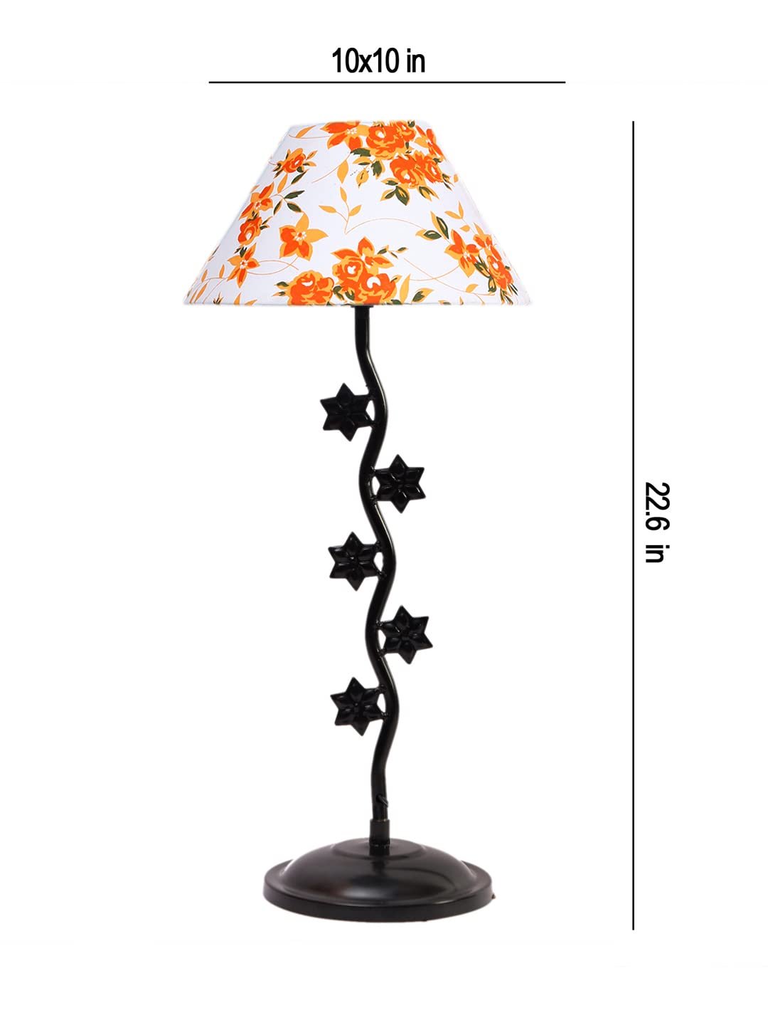 Printed Cotton Zig zag Star Table lamp with Iron Base (AE32)