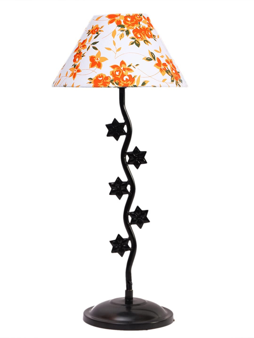 Printed Cotton Zig zag Star Table lamp with Iron Base (AE32)