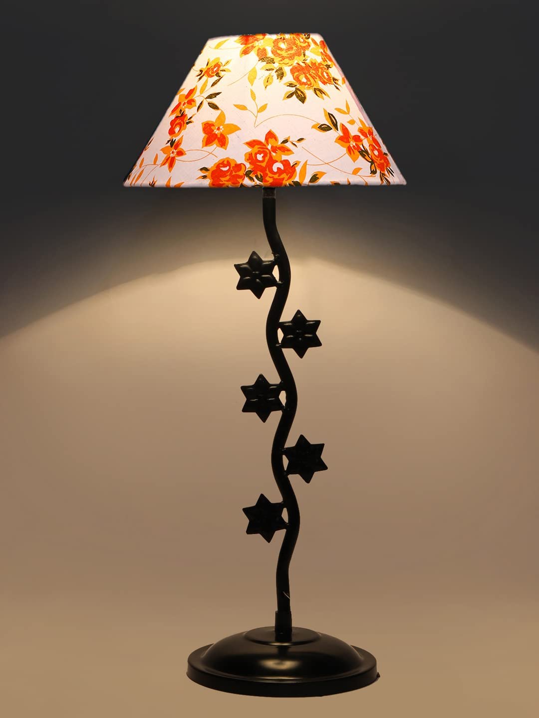 Printed Cotton Zig zag Star Table lamp with Iron Base (AE32)