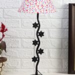 Printed Cotton Zig zag Star Table lamp with Iron Base (AE33)